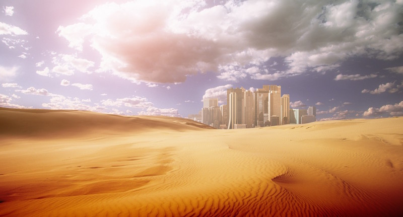 Mirage in a desert.