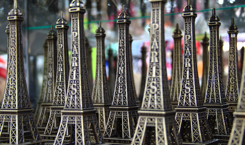 Eiffel Tower souvenirs.
